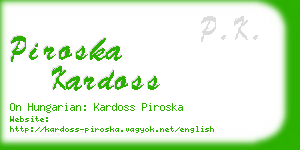 piroska kardoss business card